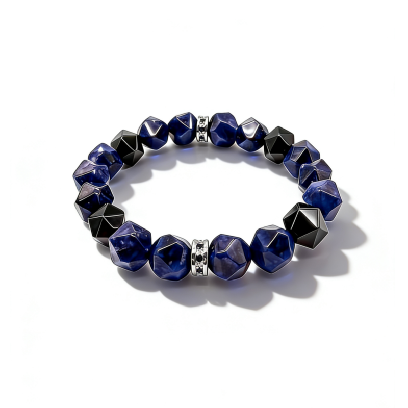 Black Obsidian & Lapis Lazuli Bracelet - Couple Bracelets SAA