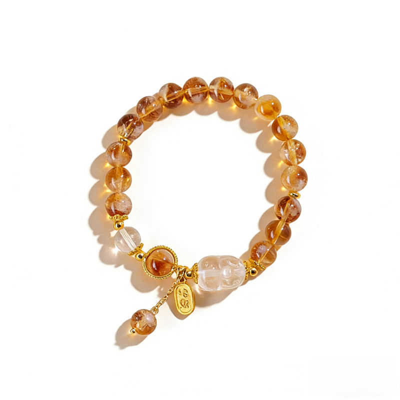 Yellow Tower & Clear Quartz Pixiu Bracelet