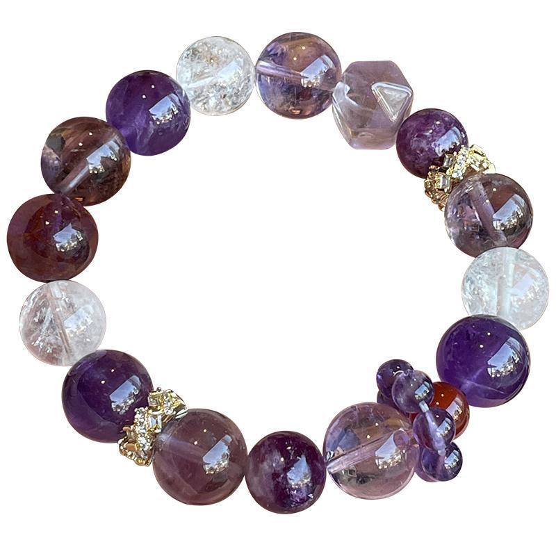 Nine Purple Fire Amethyst Bracelet& Amethyst Bracelet