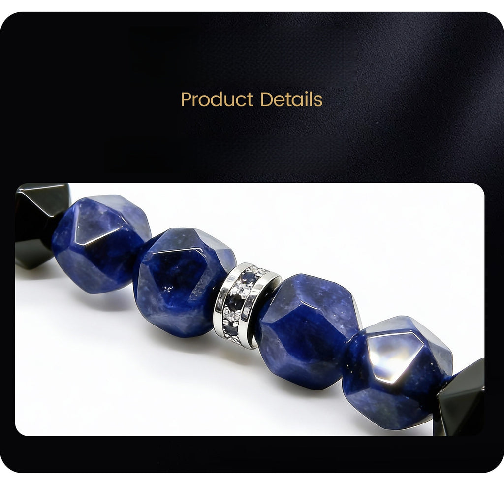 Black Obsidian & Lapis Lazuli Bracelet - Couple Bracelets SAA