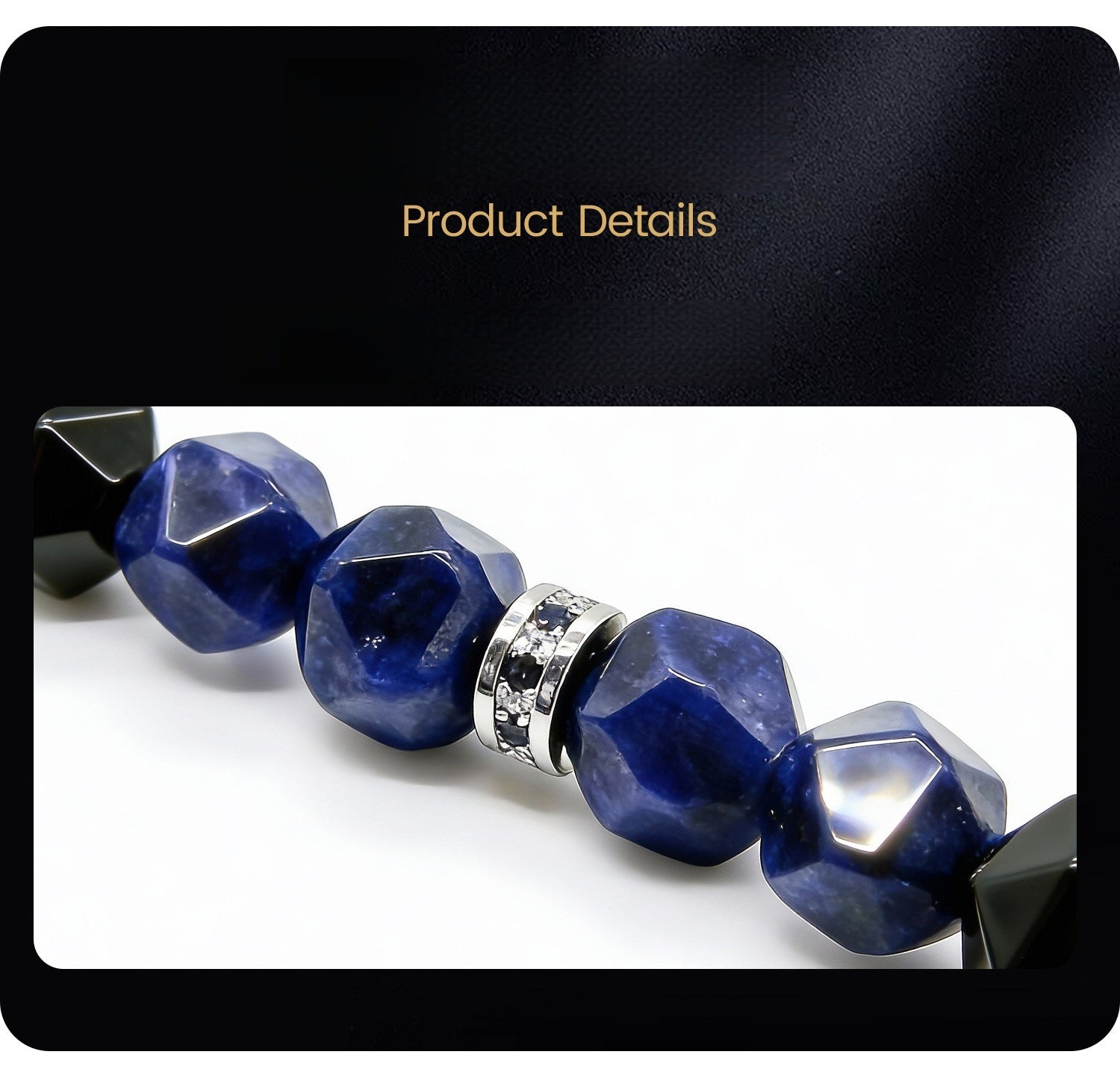 Black Obsidian & Lapis Lazuli Bracelet - Couple Bracelets SAA